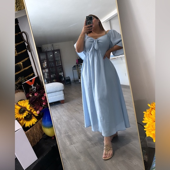 SOLD🤍FINAL Sale 🤍pretty GARDEN casual short sleeve neck ruffle flowy dress 🌷 - Picture 8 of 16